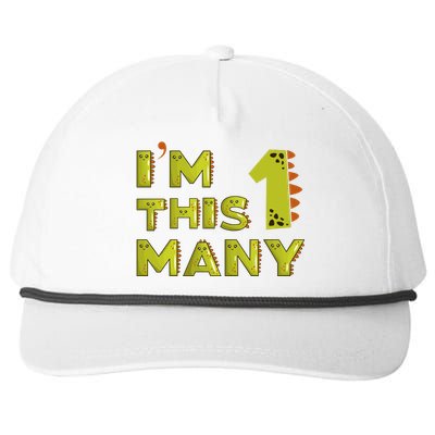 Funny Im This Many 1st Birthday Dinosaur Gift Snapback Five-Panel Rope Hat