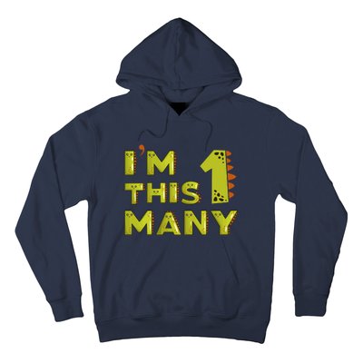 Funny Im This Many 1st Birthday Dinosaur Gift Hoodie