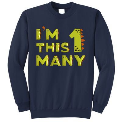 Funny Im This Many 1st Birthday Dinosaur Gift Sweatshirt