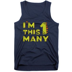 Funny Im This Many 1st Birthday Dinosaur Gift Tank Top