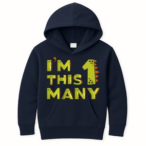 Funny Im This Many 1st Birthday Dinosaur Gift Kids Hoodie