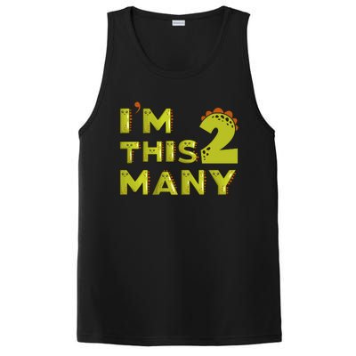 Funny Im This Many 2nd Birthday Dinosaur Gift PosiCharge Competitor Tank