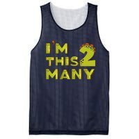 Funny Im This Many 2nd Birthday Dinosaur Gift Mesh Reversible Basketball Jersey Tank