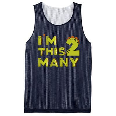 Funny Im This Many 2nd Birthday Dinosaur Gift Mesh Reversible Basketball Jersey Tank