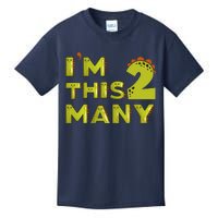 Funny Im This Many 2nd Birthday Dinosaur Gift Kids T-Shirt