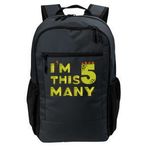 Funny Im This Many 5th Birthday Dinosaur Gift Daily Commute Backpack