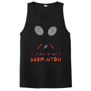 Funny It's Time To Sport Badminton Shuttlecock Birdie Gift PosiCharge Competitor Tank