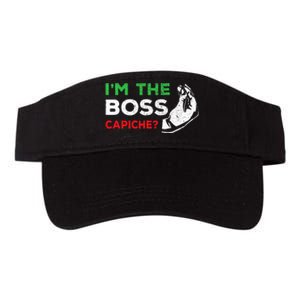 Funny Im The Boss Italian Nonna Nonno Capiche Humor Gift Valucap Bio-Washed Visor