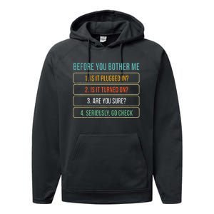 Funny Information Technology Tech Technical Support Gift Performance Fleece Hoodie