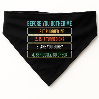 Funny Information Technology Tech Technical Support Gift USA-Made Doggie Bandana