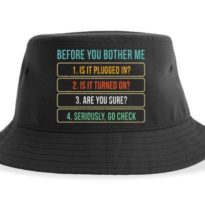Funny Information Technology Tech Technical Support Gift Sustainable Bucket Hat