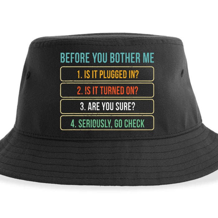 Funny Information Technology Tech Technical Support Gift Sustainable Bucket Hat