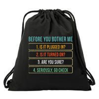 Funny Information Technology Tech Technical Support Gift Drawstring Bag