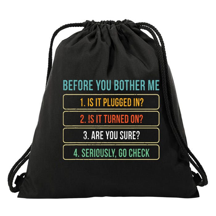 Funny Information Technology Tech Technical Support Gift Drawstring Bag