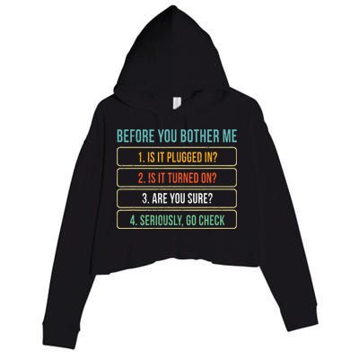 Funny Information Technology Tech Technical Support Gift Crop Fleece Hoodie