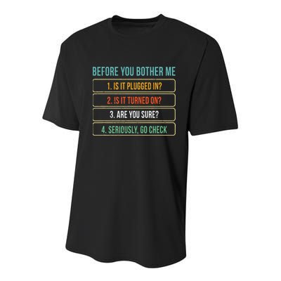 Funny Information Technology Tech Technical Support Gift Youth Performance Sprint T-Shirt