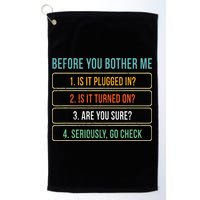 Funny Information Technology Tech Technical Support Gift Golf Towel
