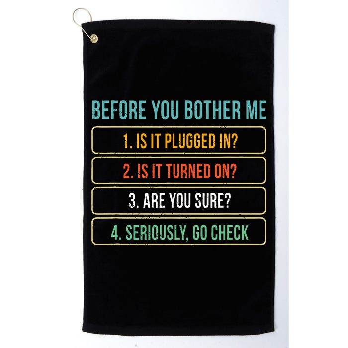 Funny Information Technology Tech Technical Support Gift Golf Towel
