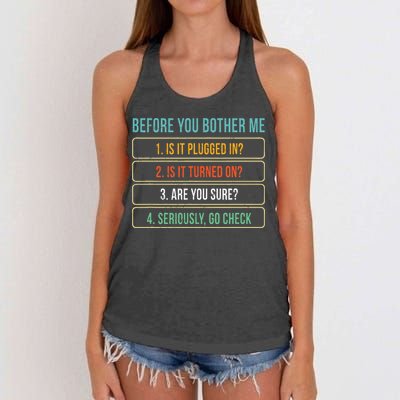 Funny Information Technology Tech Technical Support Gift Women's Knotted Racerback Tank