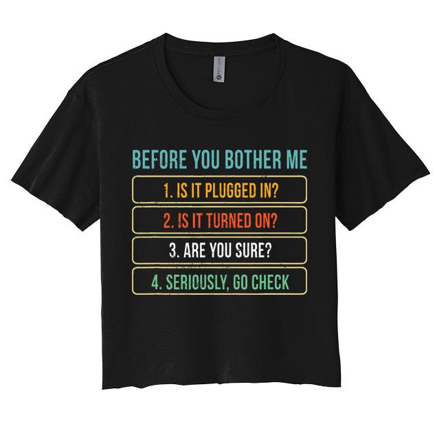 Funny Information Technology Tech Technical Support Gift Crop Top