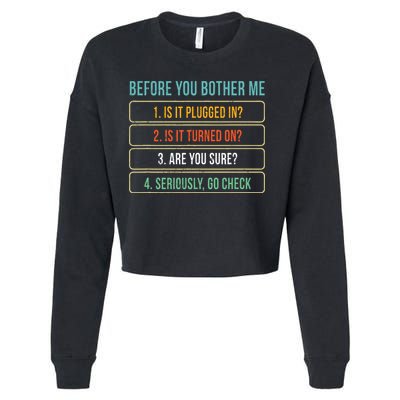 Funny Information Technology Tech Technical Support Gift Cropped Pullover Crew