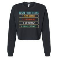 Funny Information Technology Tech Technical Support Gift Cropped Pullover Crew