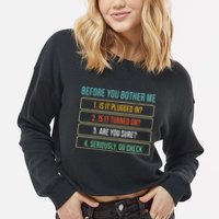 Funny Information Technology Tech Technical Support Gift Cropped Pullover Crew