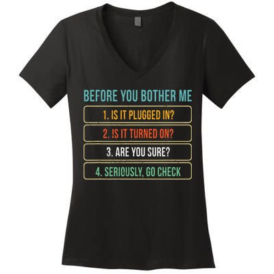 Funny Information Technology Tech Technical Support Gift Women's V-Neck T-Shirt