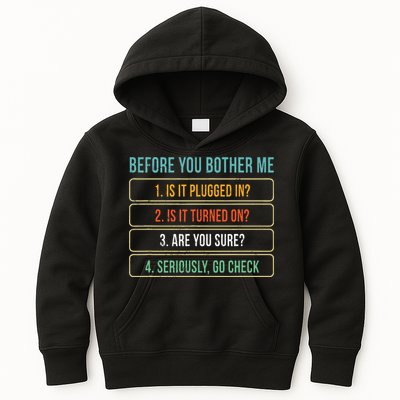 Funny Information Technology Tech Technical Support Gift Kids Hoodie