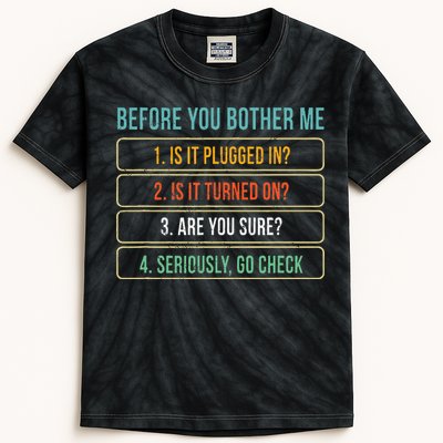 Funny Information Technology Tech Technical Support Gift Kids Tie-Dye T-Shirt