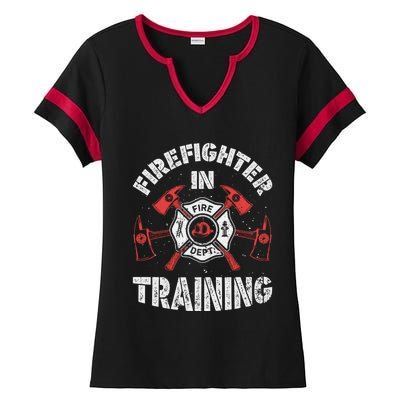 Firefighter In Training Funny Fire Firefighting Funny Gift Gift Ladies Halftime Notch Neck Tee