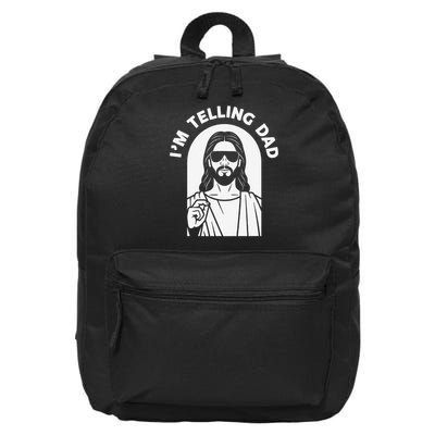 Funny Im Telling Dad Religious Christian Jesus Meme 16 in Basic Backpack