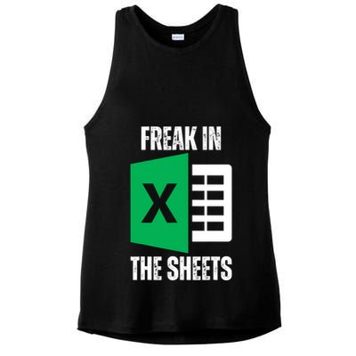 Freak In The Sheets Excel Spreadsheet Funny Office Jokes Ladies PosiCharge Tri-Blend Wicking Tank