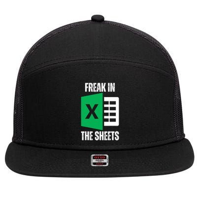 Freak In The Sheets Excel Spreadsheet Funny Office Jokes 7 Panel Mesh Trucker Snapback Hat