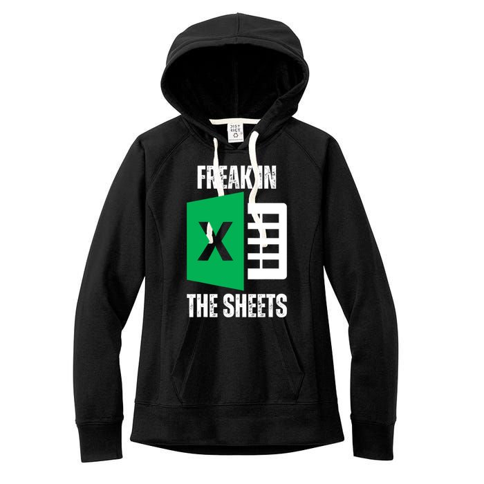 Freak In The Sheets Excel Spreadsheet Funny Office Jokes Women's Fleece Hoodie