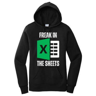 Freak In The Sheets Excel Spreadsheet Funny Office Jokes Women's Pullover Hoodie