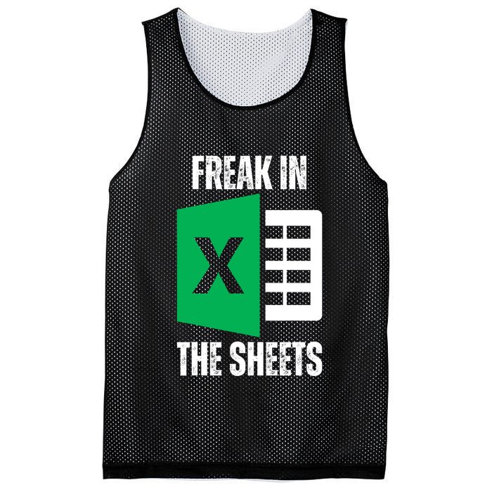 Freak In The Sheets Excel Spreadsheet Funny Office Jokes Mesh Reversible Basketball Jersey Tank