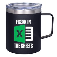 Freak In The Sheets Excel Spreadsheet Funny Office Jokes 12oz Stainless Steel Coffee Mug