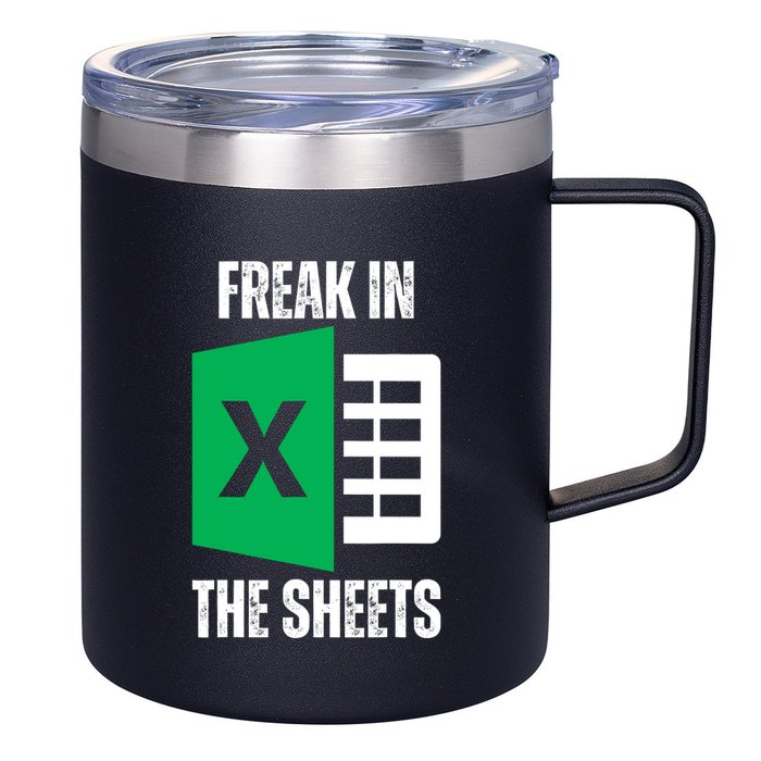 Freak In The Sheets Excel Spreadsheet Funny Office Jokes 12oz Stainless Steel Coffee Mug