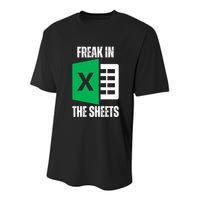 Freak In The Sheets Excel Spreadsheet Funny Office Jokes Youth Performance Sprint T-Shirt