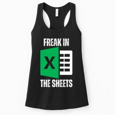 Freak In The Sheets Excel Spreadsheet Funny Office Jokes Womens Tank Top