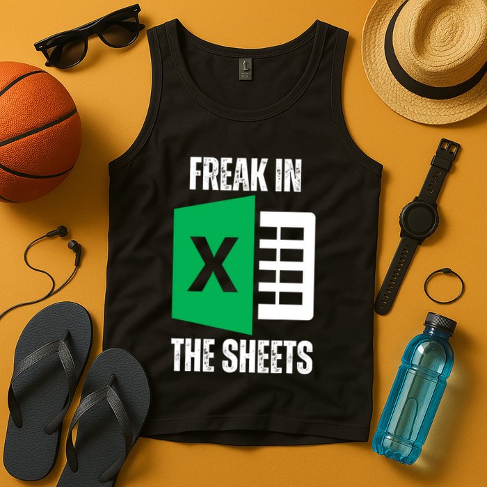 Freak In The Sheets Excel Spreadsheet Funny Office Jokes Tank Top