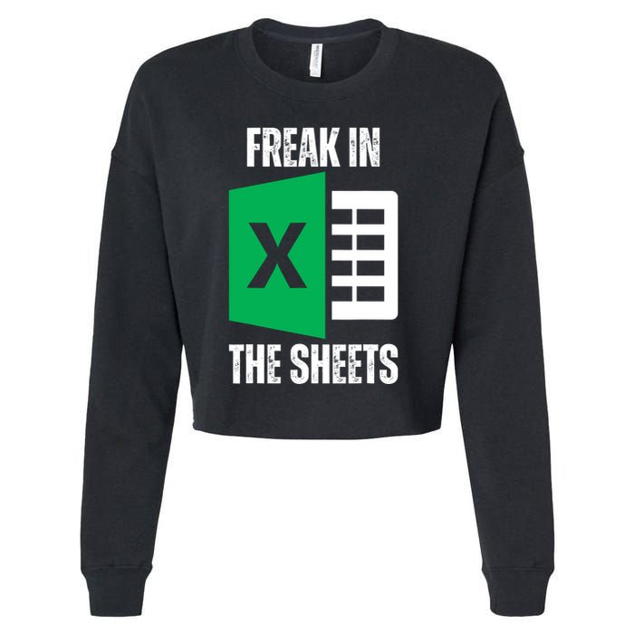 Freak In The Sheets Excel Spreadsheet Funny Office Jokes Cropped Pullover Crew