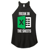 Freak In The Sheets Excel Spreadsheet Funny Office Jokes Women's Perfect Tri Rocker Tank