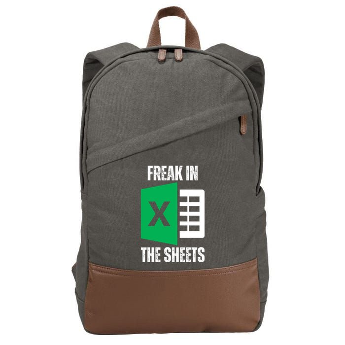 Freak In The Sheets Excel Spreadsheet Funny Office Jokes Cotton Canvas Backpack
