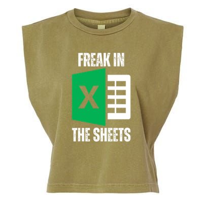 Freak In The Sheets Excel Spreadsheet Funny Office Jokes Garment-Dyed Women's Muscle Tee