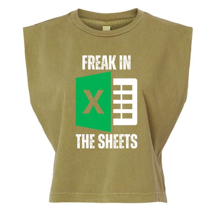 Freak In The Sheets Excel Spreadsheet Funny Office Jokes Garment-Dyed Women's Muscle Tee