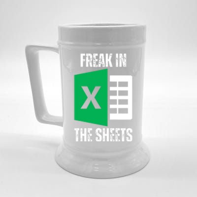 Freak In The Sheets Excel Spreadsheet Funny Office Jokes Beer Stein