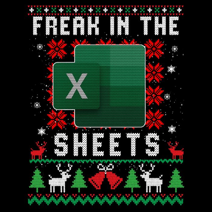 Freak In The Sheets Excel Ugly Christmas Sweater Baby Bodysuit