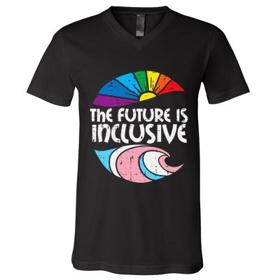 Future Inclusive Tran Pride Lgbt V-Neck T-Shirt